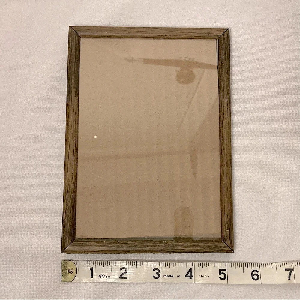 💫 Vintage Intercraft Metal Wood Pattern 4”x 6” Picture Frame Easel Back Hangable